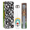 Easter candle, metallic white thermos bottle (500ml) & aromatic flat candle (30cm) (GRAY)