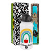 Easter Set, metallic aluminum water bottle (500ml) & scented flat candle (30cm) (TURQUOISE)