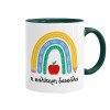 Mug colored green, ceramic, 330ml