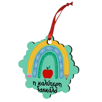 Η καλύτερη δασκάλα, Στολίδι Χριστουγεννιάτικο στολίδι snowflake ξύλινο 7.5cm