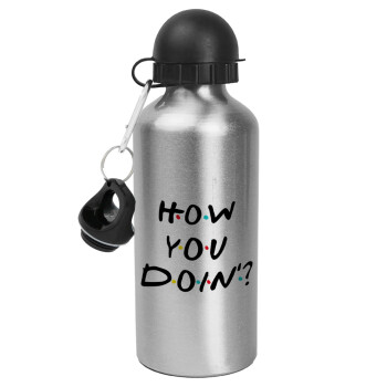 Friends How You Doin'?, Metallic water jug, Silver, aluminum 500ml