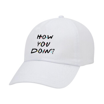 Friends How You Doin'?, Καπέλο ενηλίκων Jockey Λευκό (snapback, 5-φύλλο, unisex)