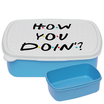 Friends How You Doin'?, ΜΠΛΕ παιδικό δοχείο φαγητού (lunchbox) πλαστικό (BPA-FREE) Lunch Βox M18 x Π13 x Υ6cm