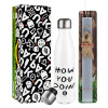 Easter candle, metallic white thermos bottle (500ml) & aromatic flat candle (30cm) (GRAY)