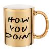 Mug ceramic, gold mirror, 330ml