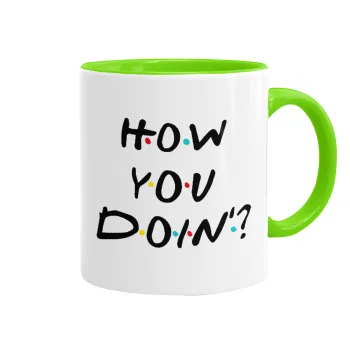 Friends How You Doin'?, Κούπα χρωματιστή βεραμάν, κεραμική, 330ml