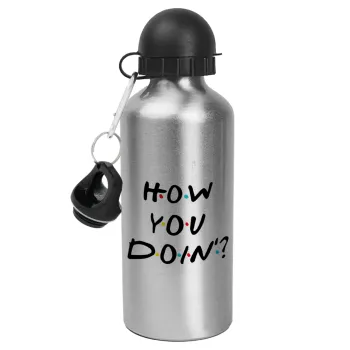 Friends How You Doin'?, Metallic water jug, Silver, aluminum 500ml