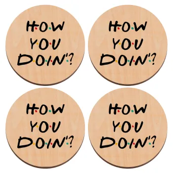 Friends How You Doin'?, ΣΕΤ x4 Σουβέρ ξύλινα στρογγυλά plywood (9cm)