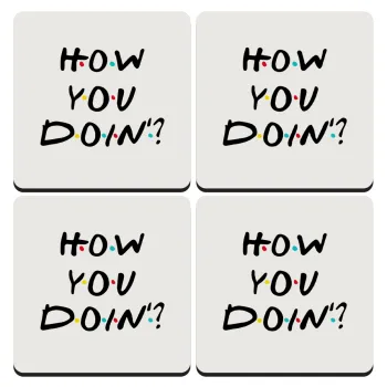 Friends How You Doin'?, ΣΕΤ 4 Σουβέρ ξύλινα τετράγωνα (9cm)