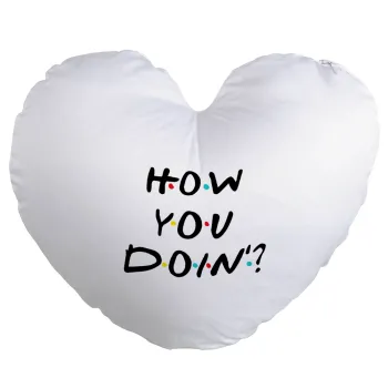 Friends How You Doin'?, Μαξιλάρι καναπέ καρδιά 40x40cm περιέχεται το  γέμισμα