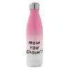 Μεταλλικό παγούρι θερμός Ροζ/Λευκό (Stainless steel), διπλού τοιχώματος, 500ml