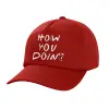 Children's Baseball Cap, 100% Cotton Twill, Red (COTTON, CHILDREN'S, UNISEX, ONE SIZE)