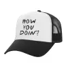 Adult Structured Trucker Hat, with Mesh, WHITE/BLACK (100% COTTON, ADULT, UNISEX, ONE SIZE)