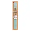 Easter Set, wooden keychain & aromatic flat Easter candle (30cm) (TURQUOISE)
