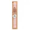 Easter Set, wooden keychain & scented flat Easter candle (30cm) (PINK)