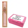Easter Set, children's snack container PINK & scented flat Easter candle (30cm) (PINK)