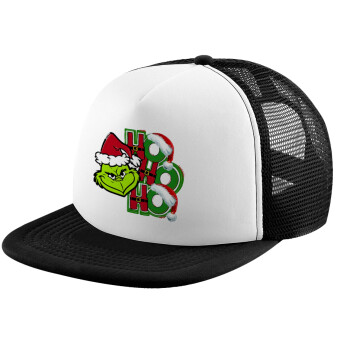 Grinch ho ho ho, Καπέλο Soft Trucker με Δίχτυ Black/White 
