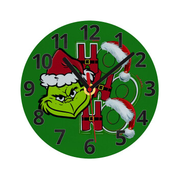 Grinch ho ho ho, Ρολόι τοίχου γυάλινο (20cm)