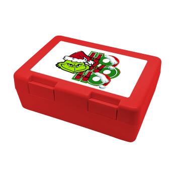 Grinch ho ho ho, Children's cookie container RED 185x128x65mm (BPA free plastic)
