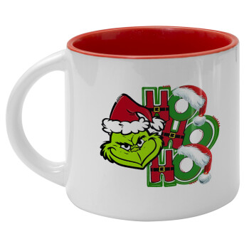 Grinch ho ho ho, Κούπα κεραμική 400ml Λευκή/Κόκκινη