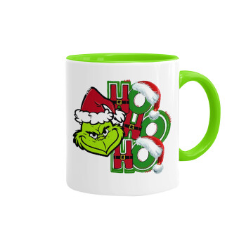 Grinch ho ho ho, Mug colored light green, ceramic, 330ml