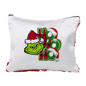 Grinch ho ho ho, Τσαντάκι νεσεσέρ με πούλιες (Sequin) Κόκκινο