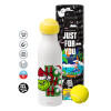 Tennis ball Metal mug thermos White, double wall, 550ml