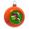 Orange Christmas tree ornament bauble 8cm