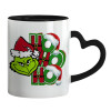 Mug heart black handle, ceramic, 330ml