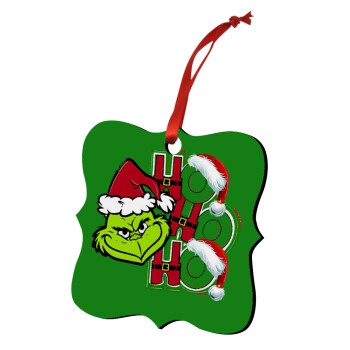 Grinch ho ho ho, Christmas ornament polygon wooden 7.5cm