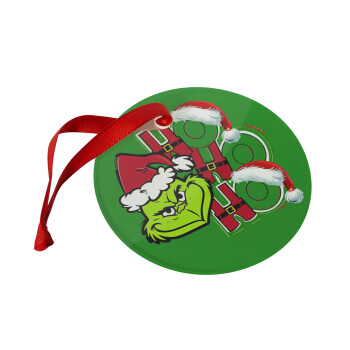 Grinch ho ho ho, Χριστουγεννιάτικο στολίδι γυάλινο 9cm