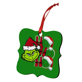 Grinch ho ho ho, Christmas ornament polygon wooden 7.5cm