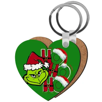 Grinch ho ho ho, Μπρελόκ Ξύλινο καρδιά MDF