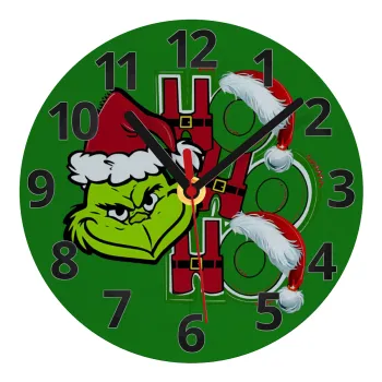 Grinch ho ho ho, Ρολόι τοίχου γυάλινο (20cm)