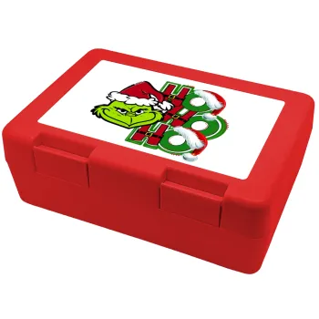 Grinch ho ho ho, Children's cookie container RED 185x128x65mm (BPA free plastic)