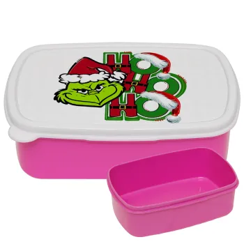 Grinch ho ho ho, ΡΟΖ παιδικό δοχείο φαγητού (lunchbox) πλαστικό (BPA-FREE) Lunch Βox M18 x Π13 x Υ6cm