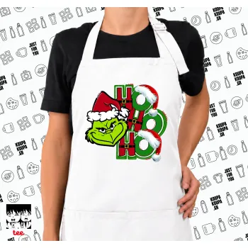 Grinch ho ho ho, Ποδιά μακριά Σεφ ολόσωμη με τσέπες white (ΕΝΗΛΙΚΩΝ)