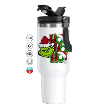 Grinch ho ho ho, Mega Tumbler με καπάκι, διπλού τοιχώματος (θερμό) 1,2L