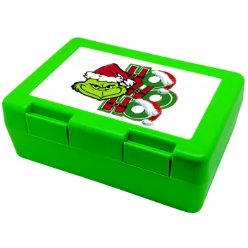Grinch ho ho ho, Παιδικό δοχείο κολατσιού ΠΡΑΣΙΝΟ 185x128x65mm (BPA free πλαστικό)