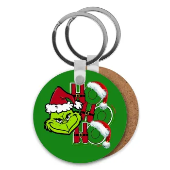 Grinch ho ho ho, Μπρελόκ Ξύλινο στρογγυλό MDF Φ5cm