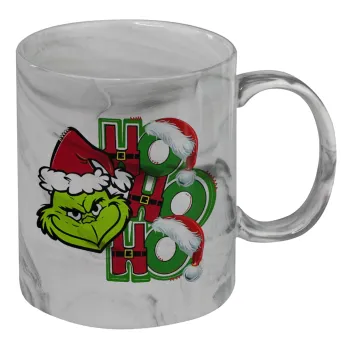 Grinch ho ho ho, Mug ceramic marble style, 330ml