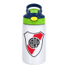 River Plate, Παιδικό παγούρι θερμό, ανοξείδωτο, με καλαμάκι ασφαλείας, πράσινο/μπλε (350ml)
