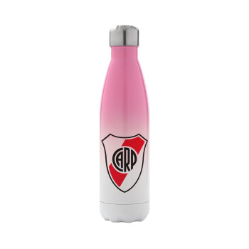 River Plate, Metal mug thermos Pink/White (Stainless steel), double wall, 500ml