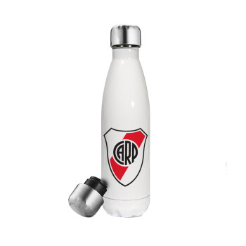 River Plate, Μεταλλικό παγούρι θερμός Λευκό (Stainless steel), διπλού τοιχώματος, 500ml