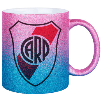 River Plate, Κούπα Χρυσή/Μπλε Glitter, κεραμική, 330ml