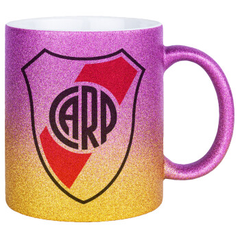 River Plate, Κούπα Χρυσή/Ροζ Glitter, κεραμική, 330ml