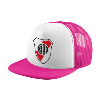River Plate, Καπέλο Ενηλίκων Soft Trucker με Δίχτυ Pink/White (POLYESTER, ΕΝΗΛΙΚΩΝ, UNISEX, ONE SIZE)