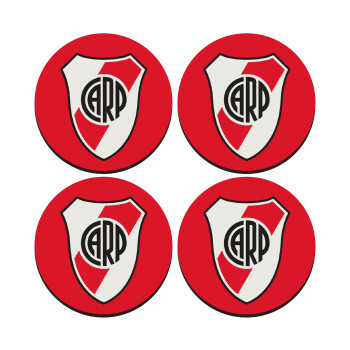 River Plate, ΣΕΤ 4 Σουβέρ ξύλινα στρογγυλά (9cm)