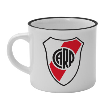 River Plate, Κούπα κεραμική vintage Λευκή/Μαύρη 230ml