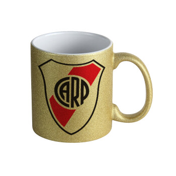 River Plate, Κούπα Χρυσή Glitter που γυαλίζει, κεραμική, 330ml